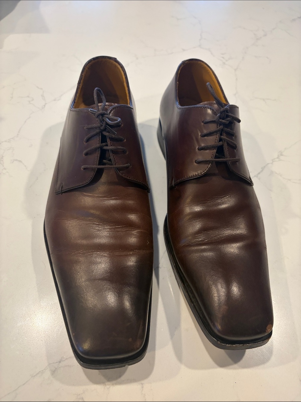 Classic Men's Brown Leather Derby Dress Shoes Hugo Boss